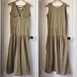 Vintage Cotton Drop Waist Dress w/ Pockets